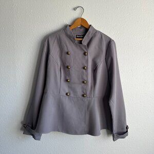 Scarlet Darkness Women's Gray Military Jacket Double Breasted Steampunk NWT XL